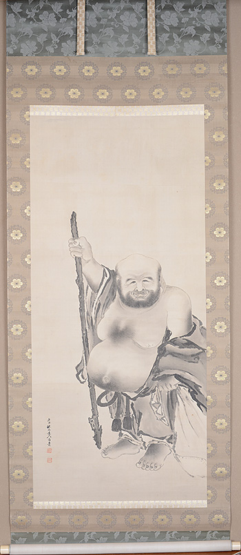 ���J�@�H�΁@Okutani Shuseki�^�z�ܐ}�@"Hotei" in manner of Chinese ancient Painting