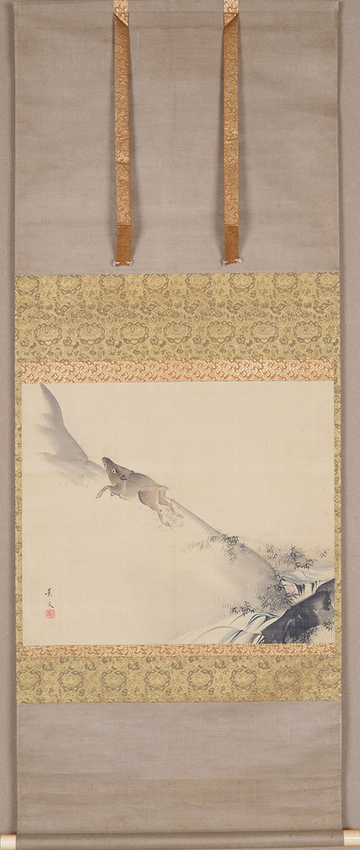 �����@�i���@Matsumura Keibun�^�����}�@A running wild boar