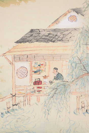 帝室技芸員　堂本　印象　Domoto Insho／木米愛陶平安居　Aoki Mokubei enjoying tea at his own home