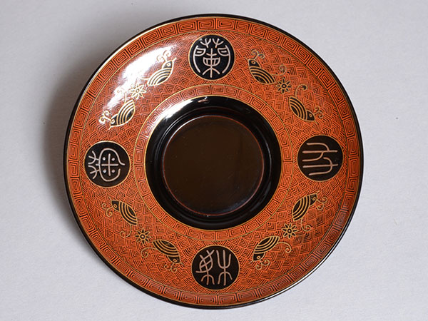 安原　祥窓　Yasuhara Shoso／『四君子蒟醤蒔絵托子　五』　a saucer for the teacup